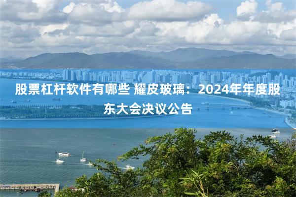 股票杠杆软件有哪些 耀皮玻璃：2024年年度股东大会决议公告